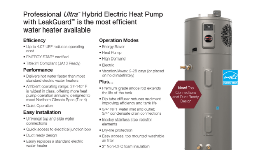 Hybrid Electric With LeakGuard Spec Sheet