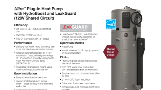 Plug-in With HydroBoost and LeakGuard Spec Sheet