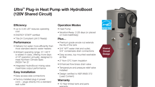 Plug-in With HydroBoost Spec Sheet