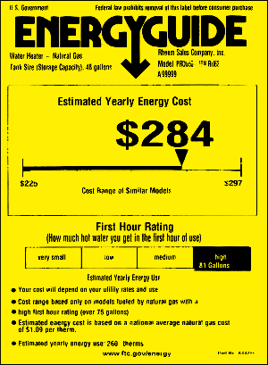 New Energy Guide Label
